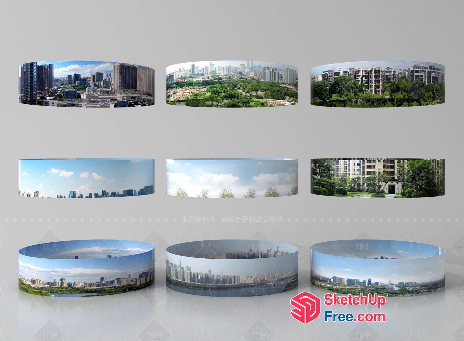 Cityscape And Skyline Collage 3D SketchUp File