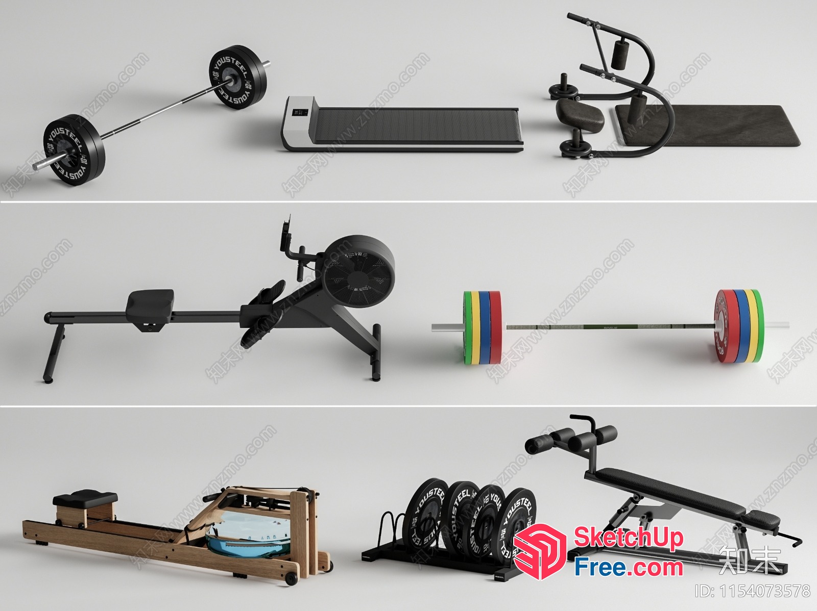 Gym Equipment And Accessories 3D SketchUp File