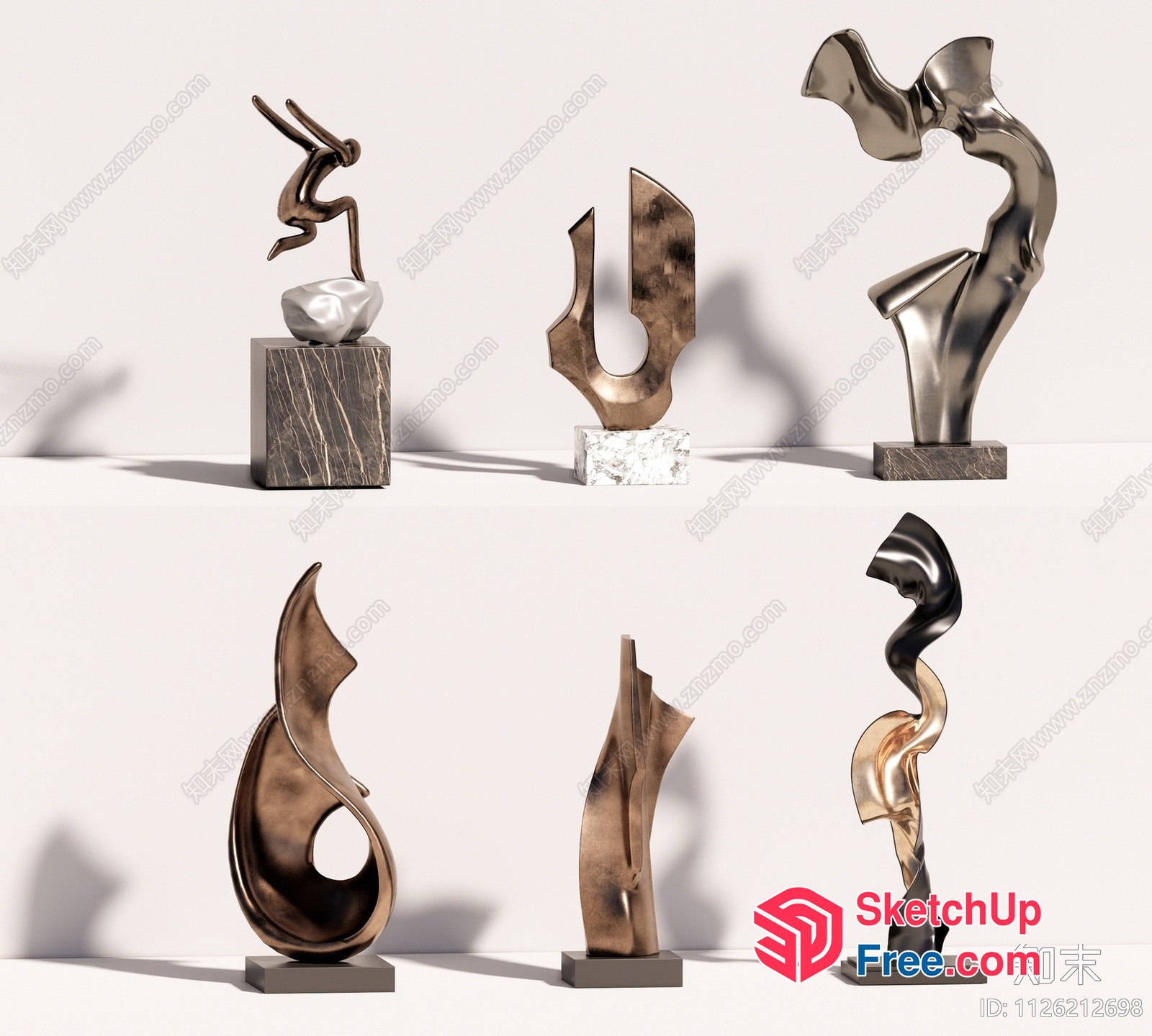Abstract Modern Art Sculptures Collection 3D SketchUp File