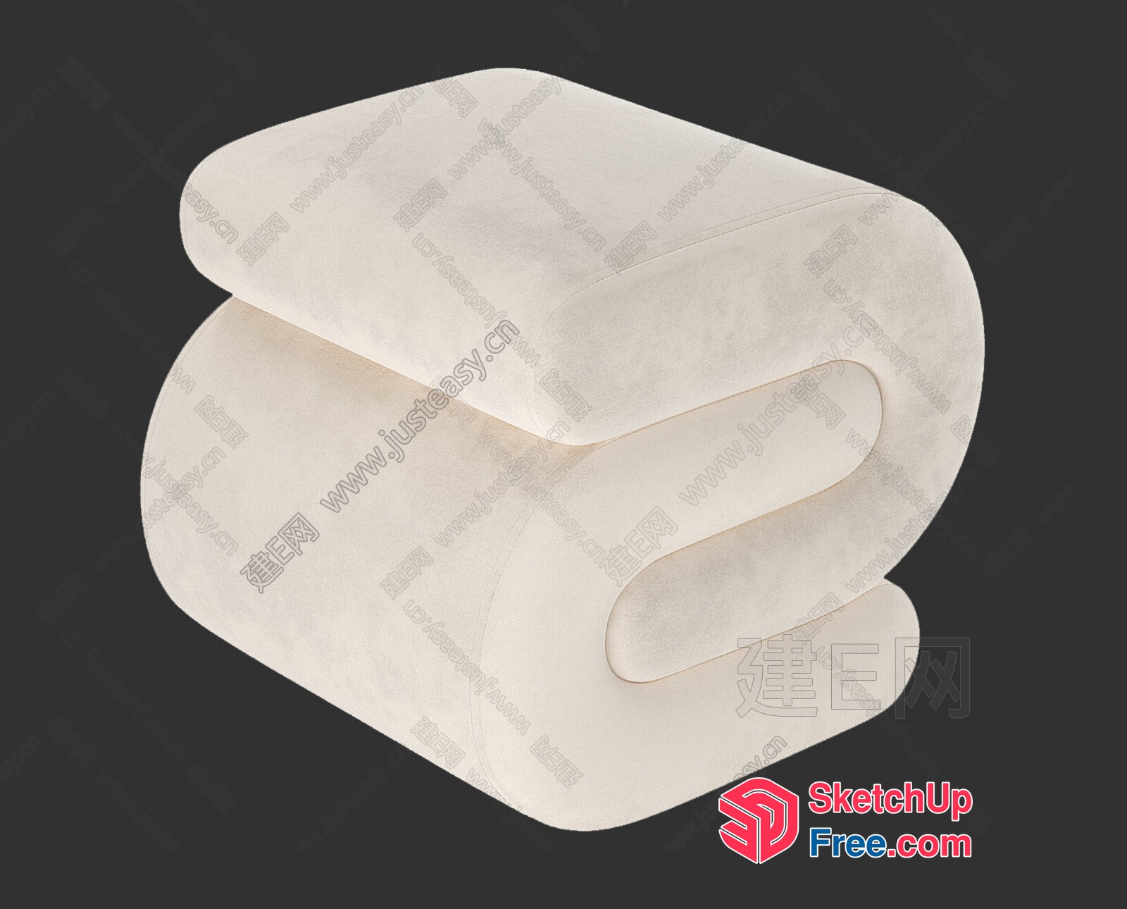 White Textured Pillar-Shaped Object 3D SketchUp File