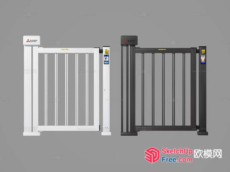 Security Gate With Moulding And Pillar 3D SketchUp File