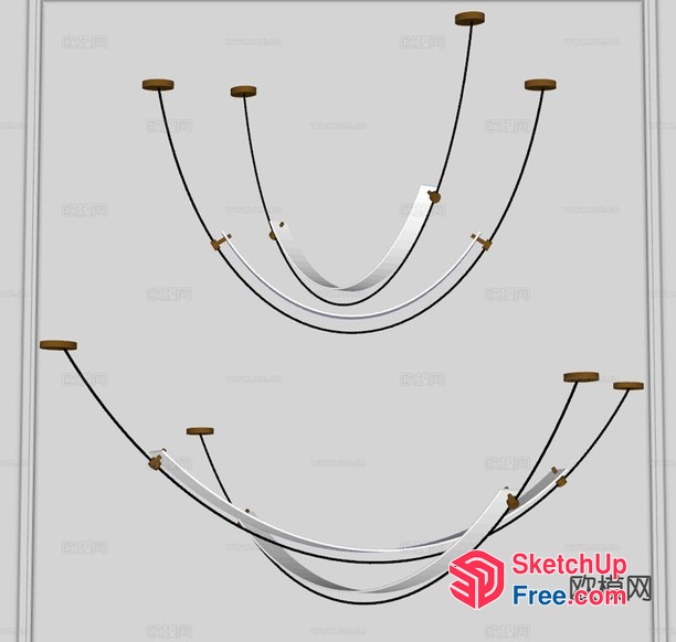 Modern Minimalist Ceiling Light Fixtures 3D SketchUp File