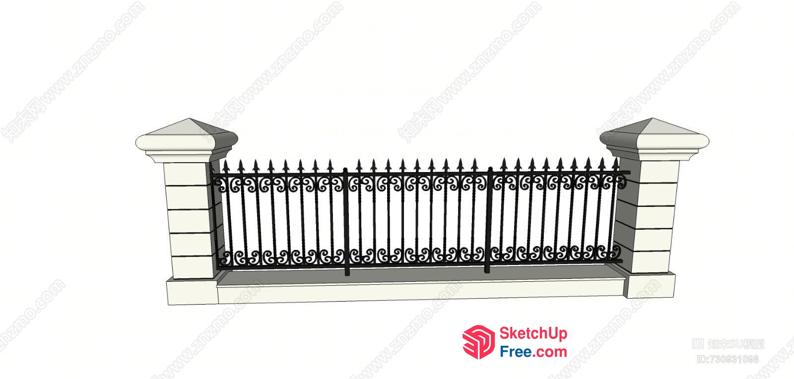 Ornate Ironwork Railing 3D SketchUp File