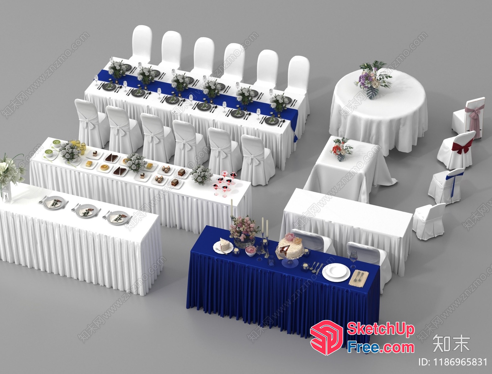 Elegant Table Setting Collection 3D SketchUp File