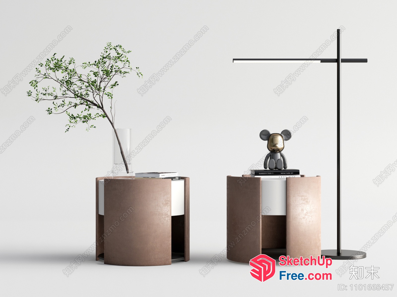 Modern Minimalist Furniture Arrangement 3D SketchUp File