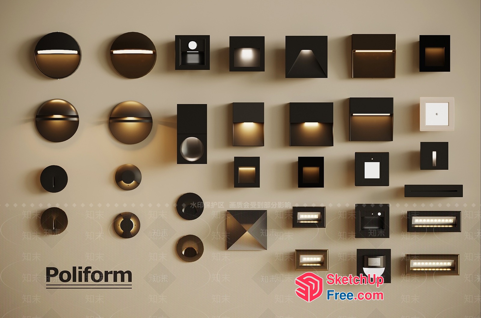 Poliform Light Fixtures 3D SketchUp File