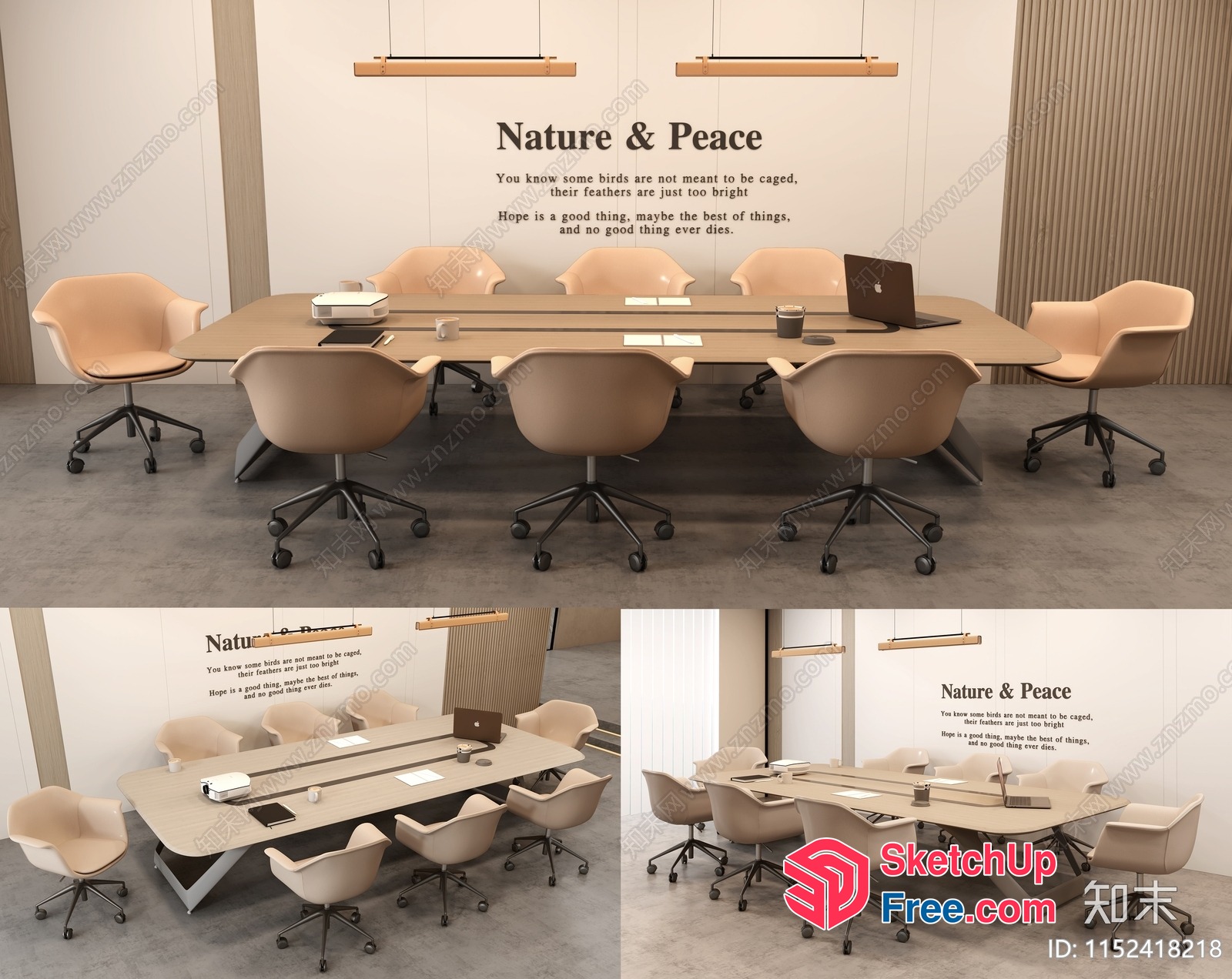 Elegant Minimalist Office Space 3D SketchUp File