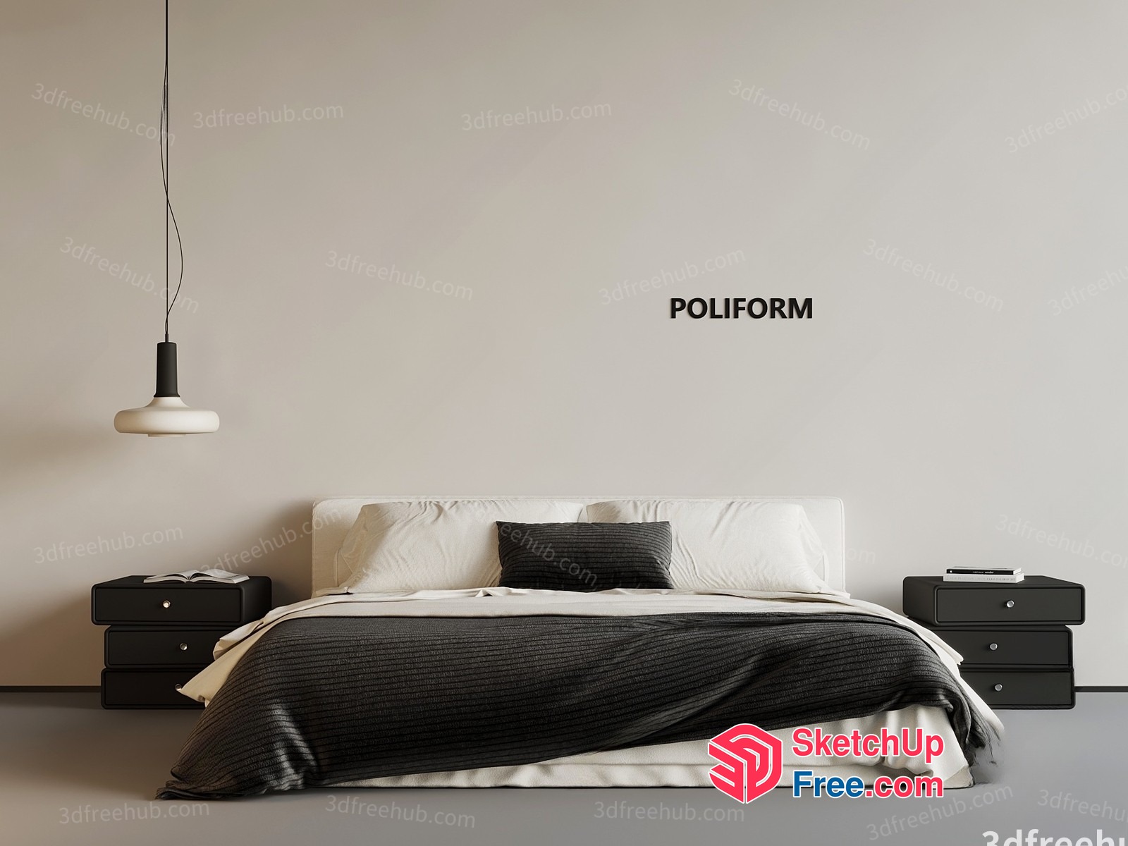 Minimalist Modern Bedroom Decor 3D SketchUp File