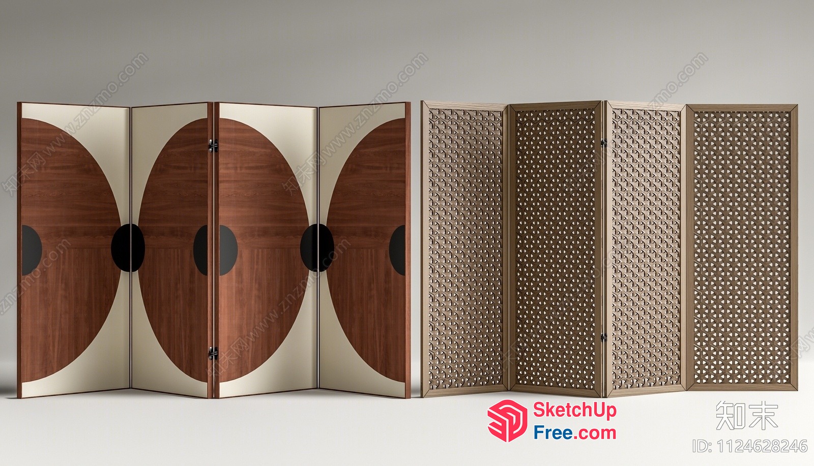 Wooden And Woven Partition Screen 3D SketchUp File