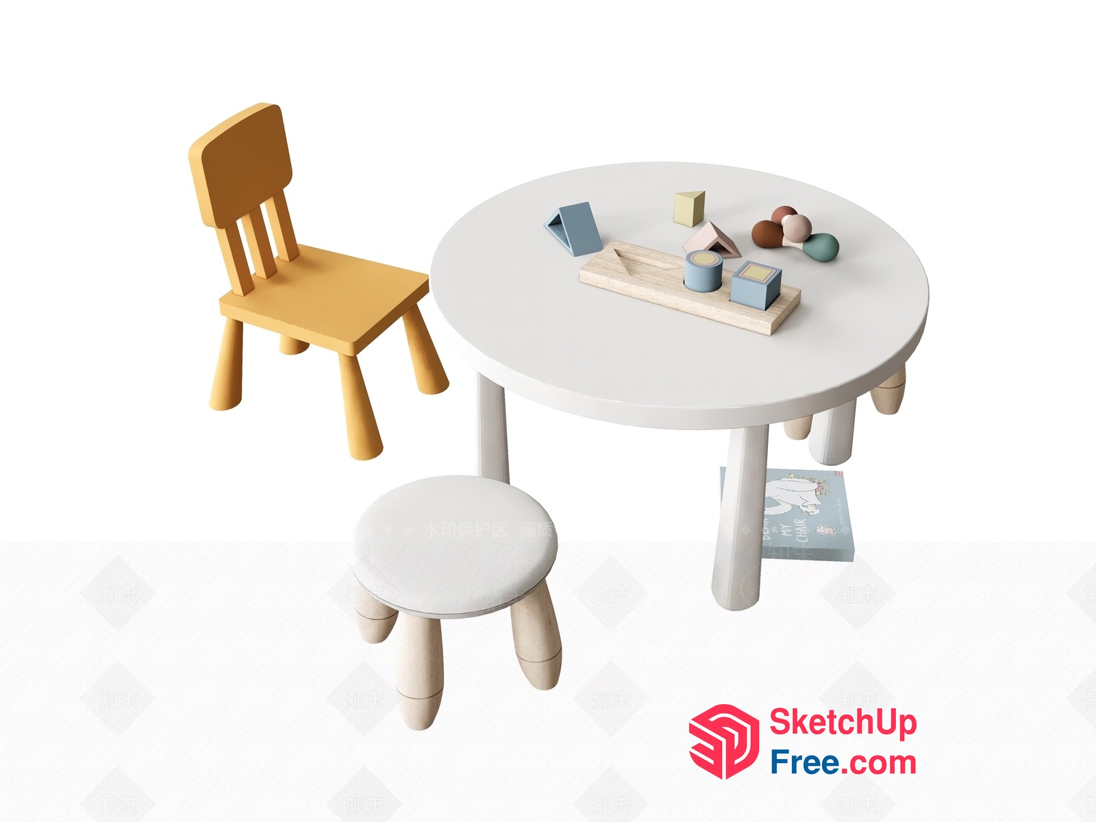Minimalist Style Children'S Furniture Set 3D SketchUp File
