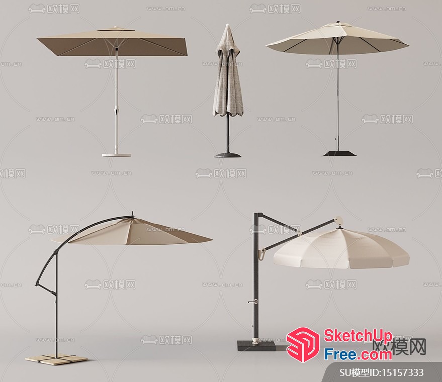 Outdoor Umbrella Collection 3D SketchUp File