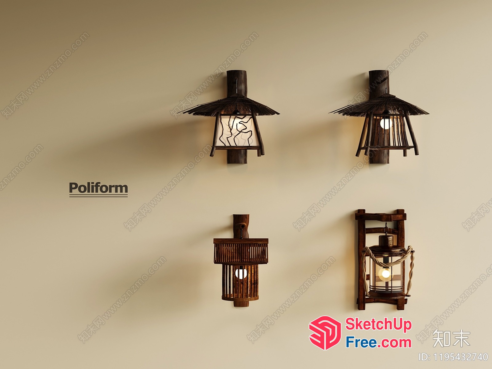 Traditional Japanese Style Lanterns 3D SketchUp File