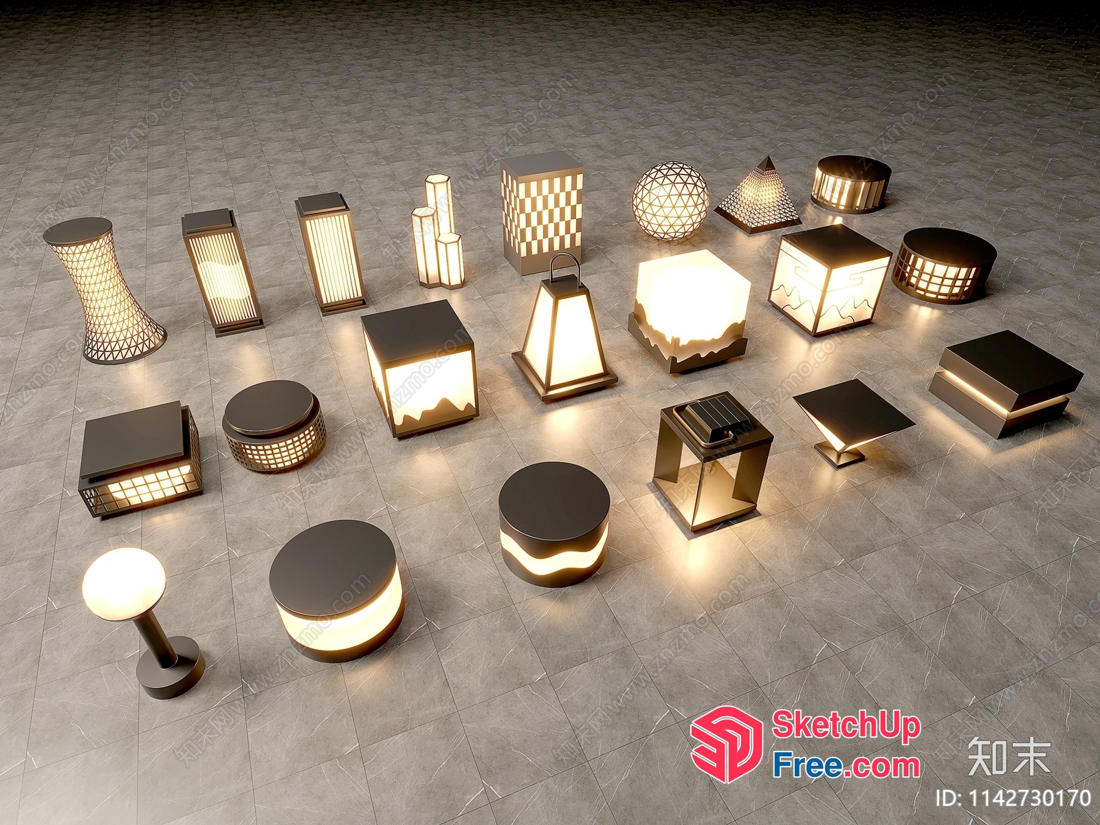 Modern Outdoor Lighting Collection 3D SketchUp File