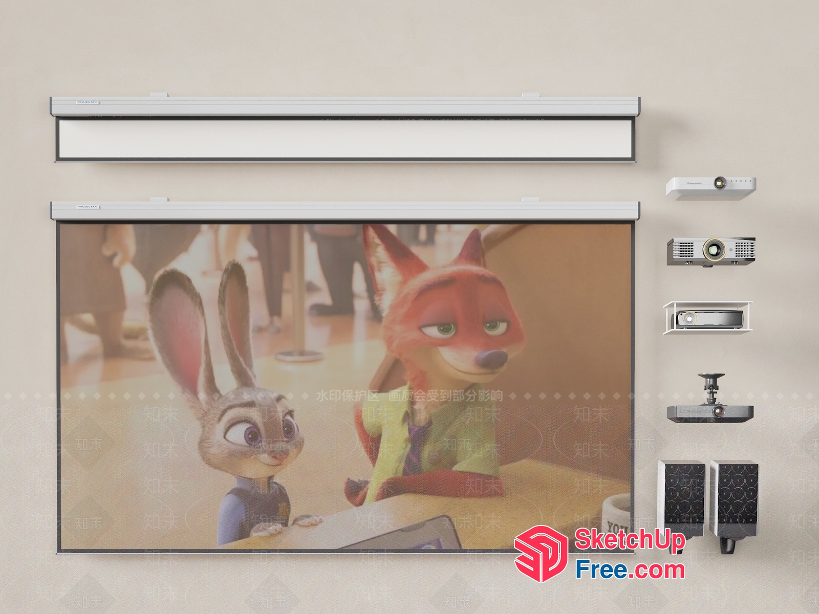 Zootopia Character Projector Screen 3D SketchUp File