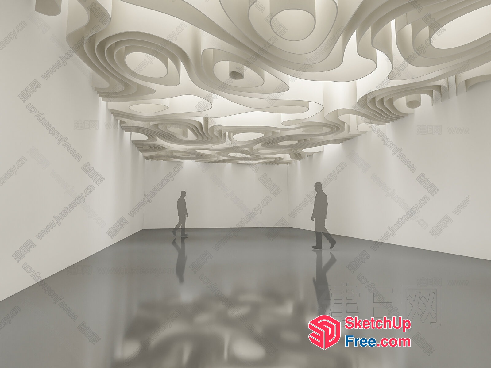 White Modern Artistic Ceiling Design 3D SketchUp File