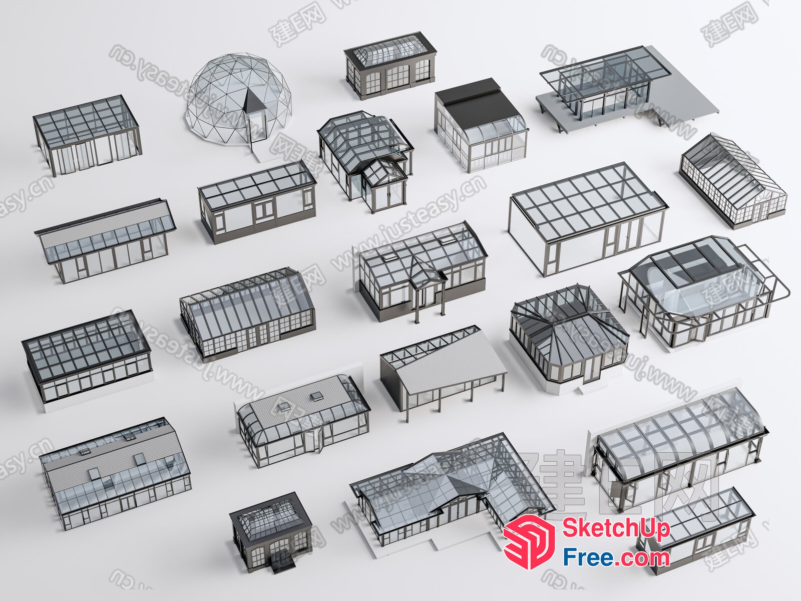 Various Greenhouse Designs 3D SketchUp File