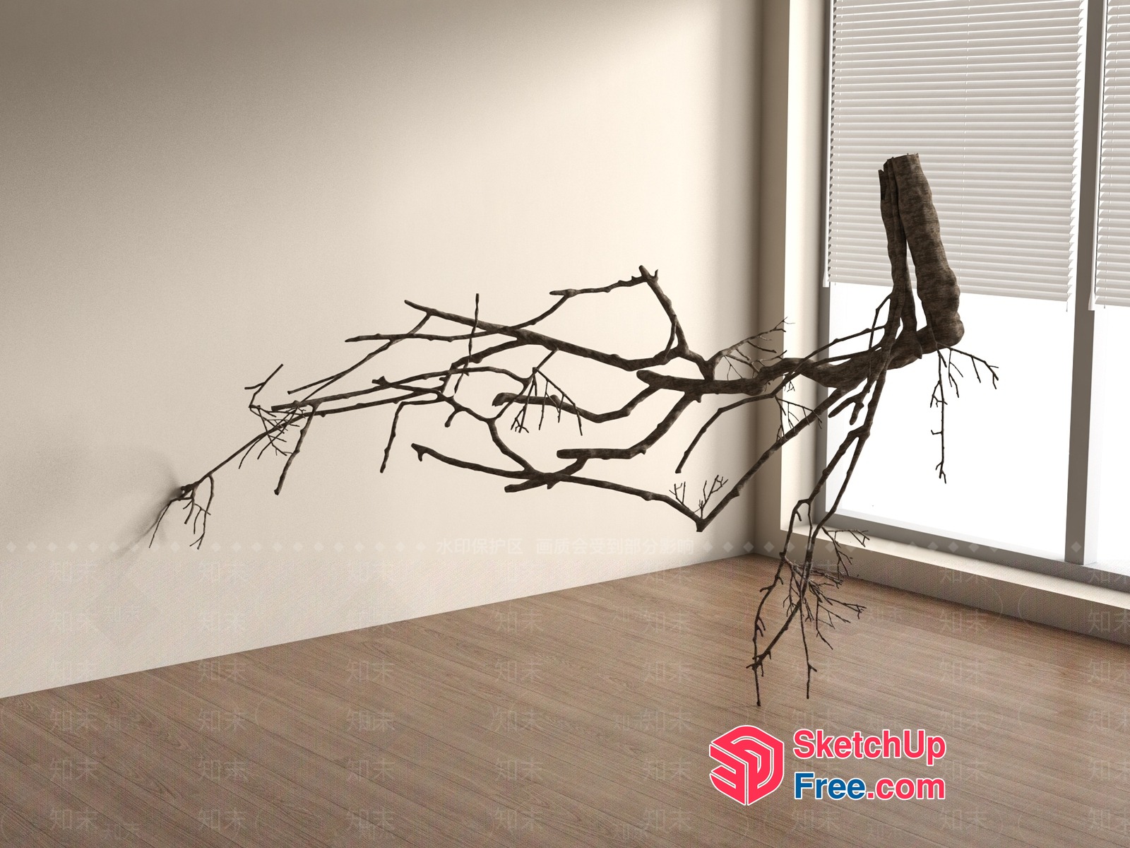 Branching Out In A Modern Interior Space 3D SketchUp File