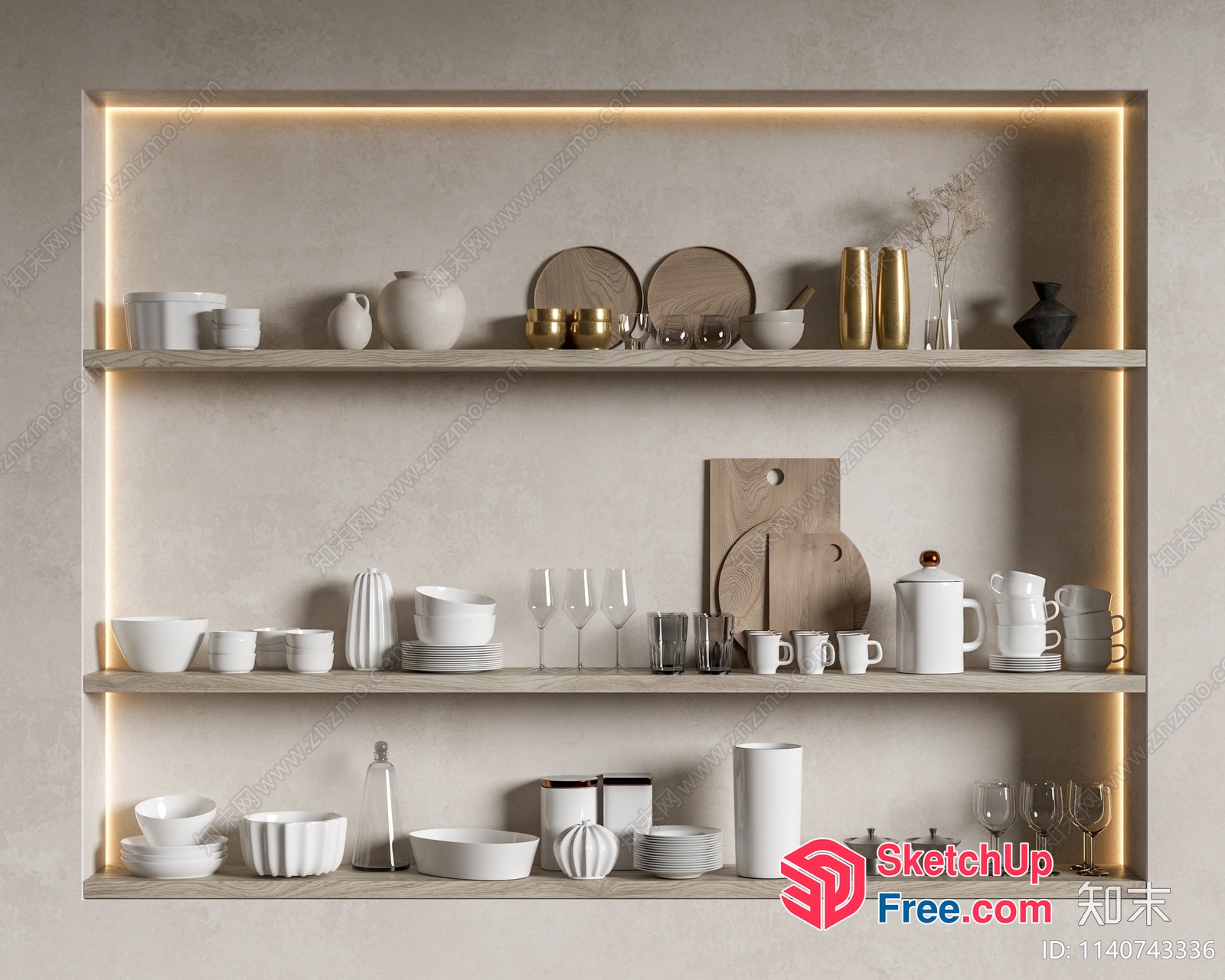 Modern Kitchenware Display 3D SketchUp File