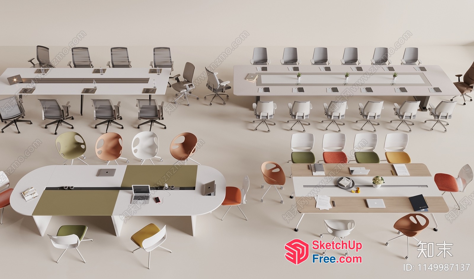 Modern Office Conference Room Furniture 3D SketchUp File
