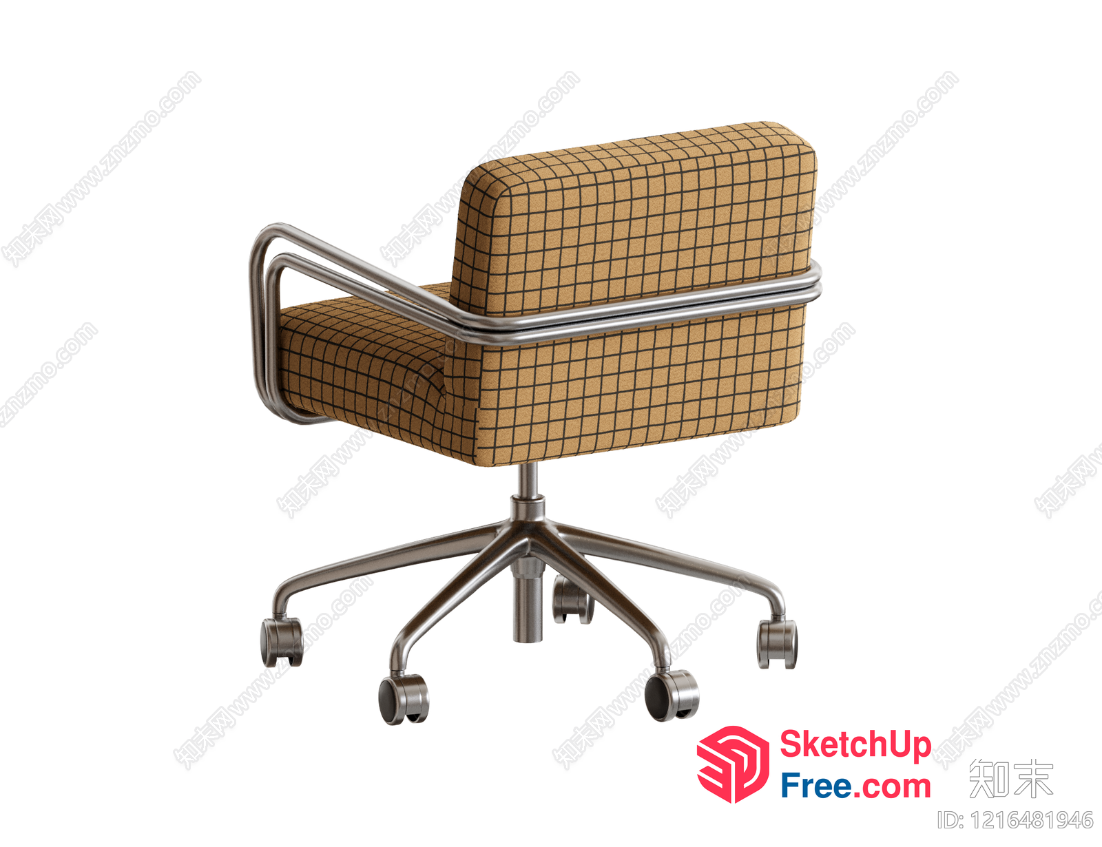Office Chair With Classic Design And Wheels 3D SketchUp File