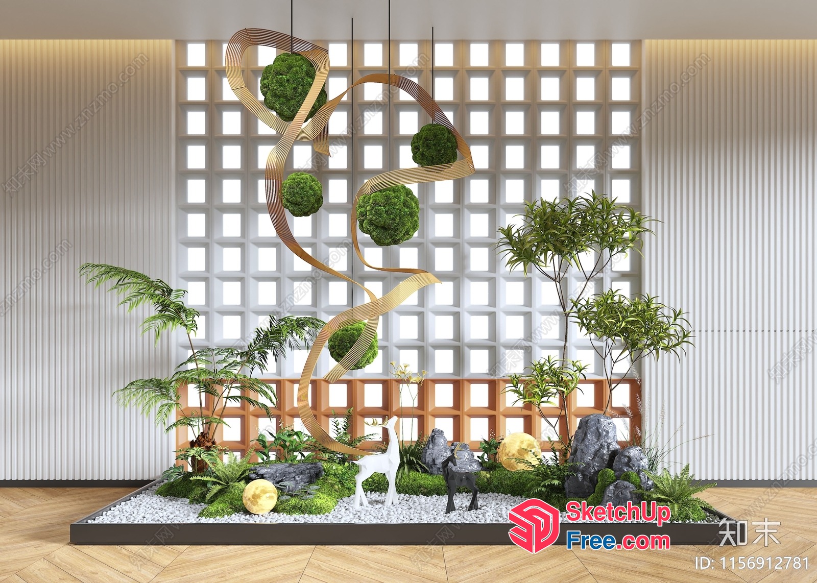 Modern Japanese-Inspired Garden With Elegant Decor 3D SketchUp File