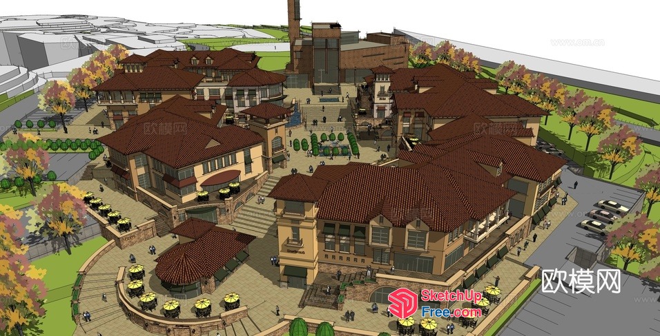 Luxurious European-Style Villa With Elegant Roof Synthesis 3D SketchUp File