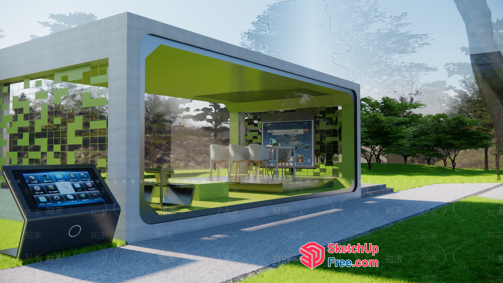Futuristic Modern Office Space 3D SketchUp File