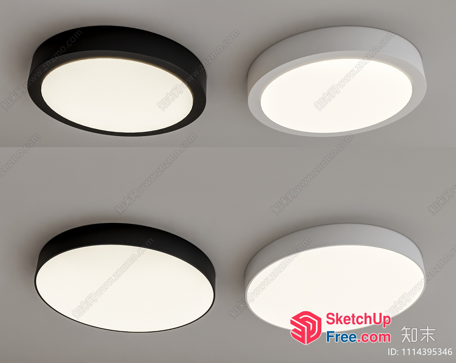 Oval Shaped Ceiling Lights 3D SketchUp File