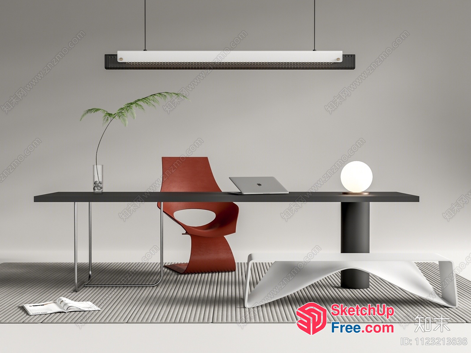 Modern Minimalist Office Interior Design 3D SketchUp File