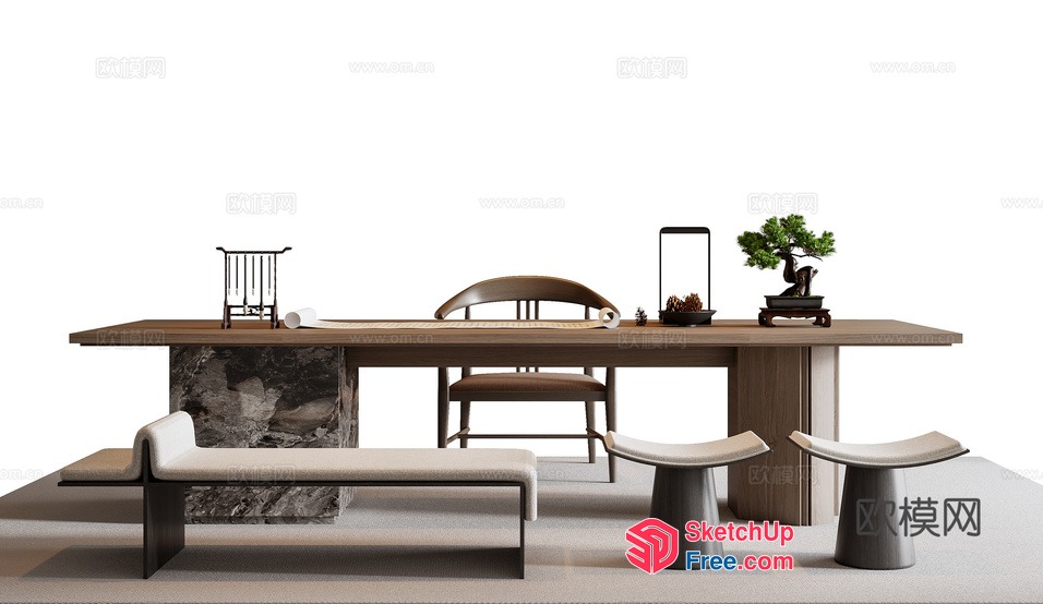 Modern Minimalist Japanese Style Interior 3D SketchUp File