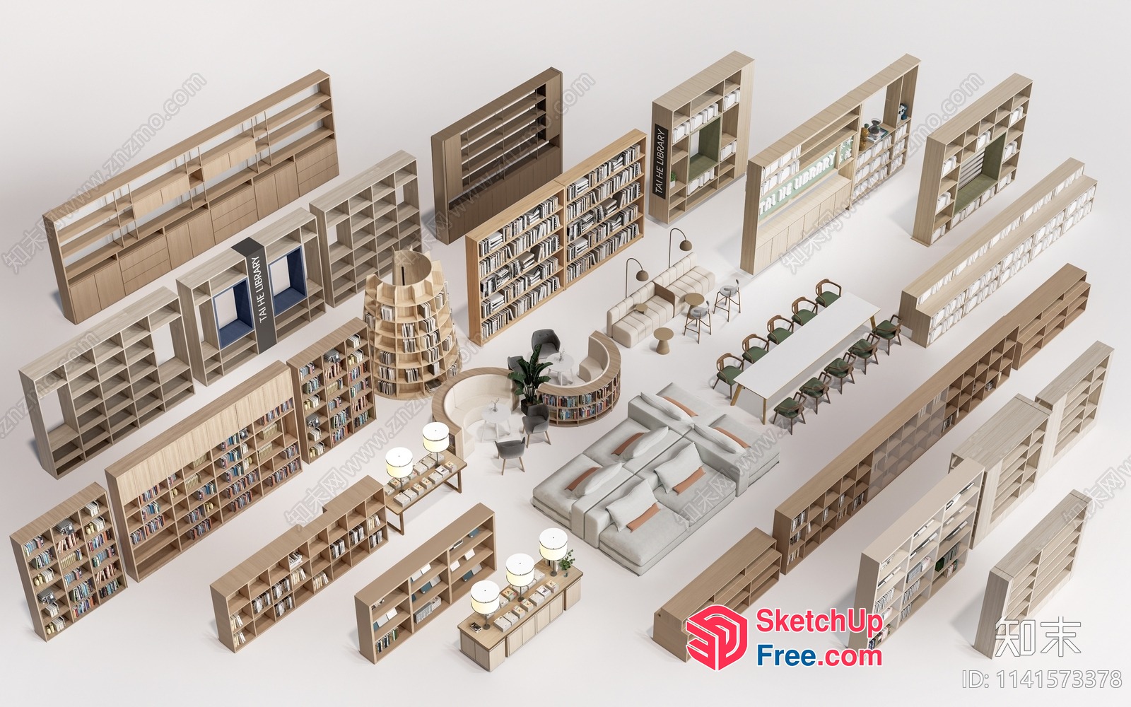 Modern Minimalist Library Interior Design 3D SketchUp File