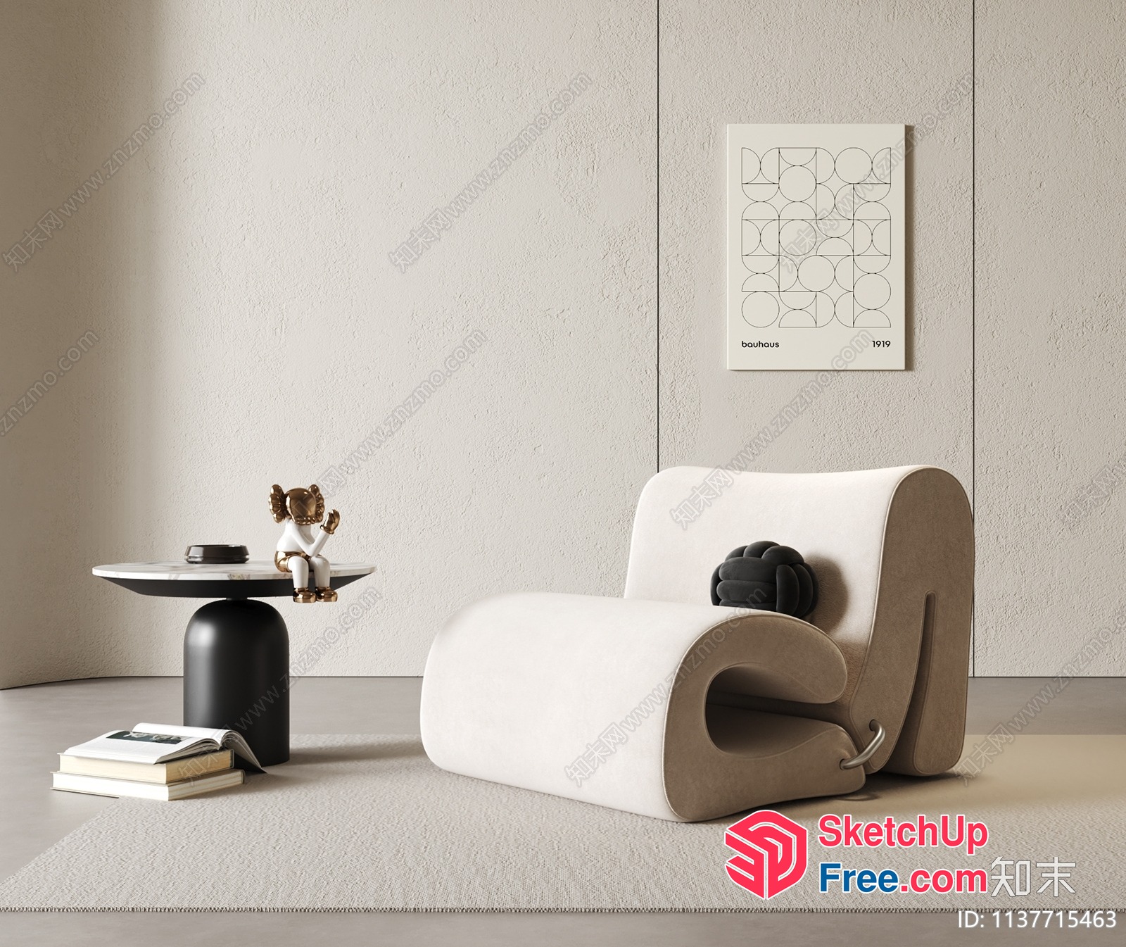 Minimalist Japanese Style Living Room 3D SketchUp File