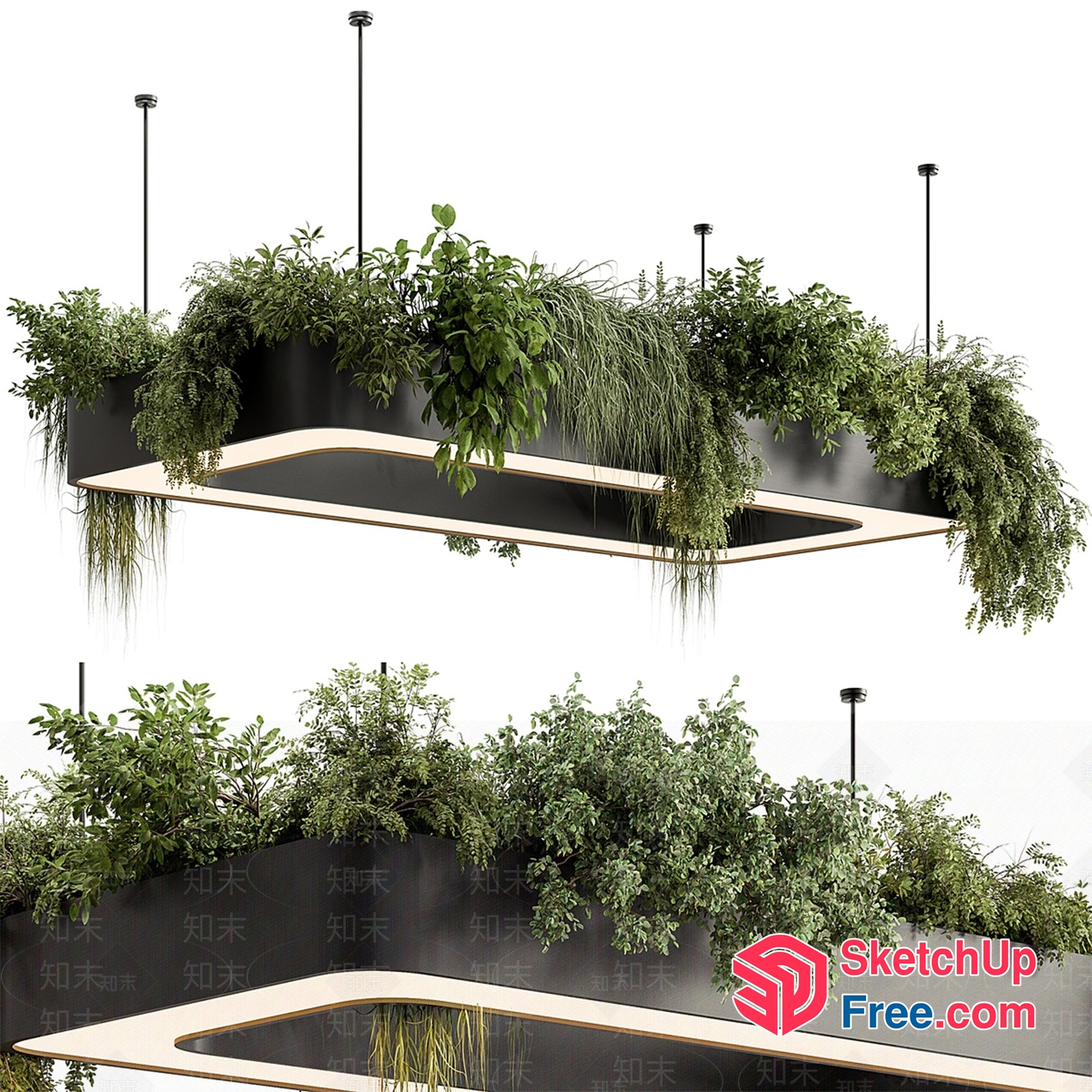Modern Greenery Elevated Platform 3D SketchUp File