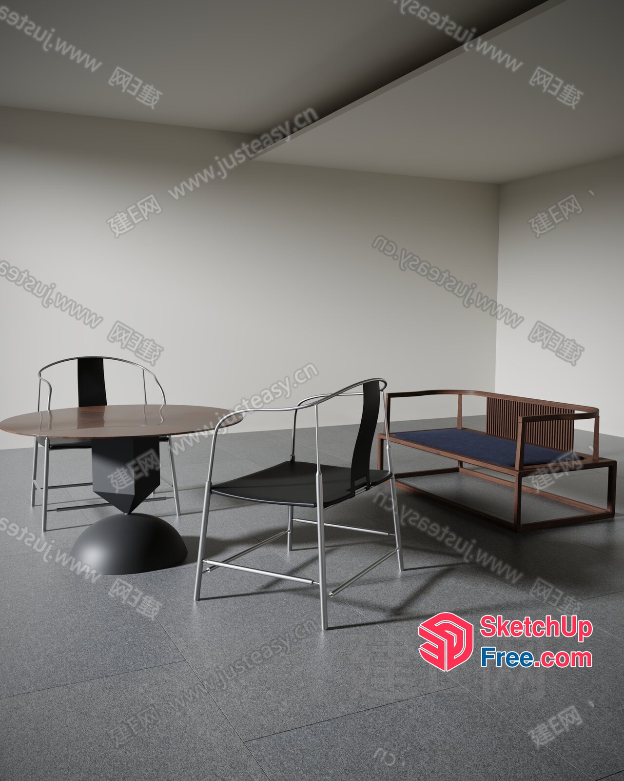 Modern Interior Furniture Arrangement 3D SketchUp File