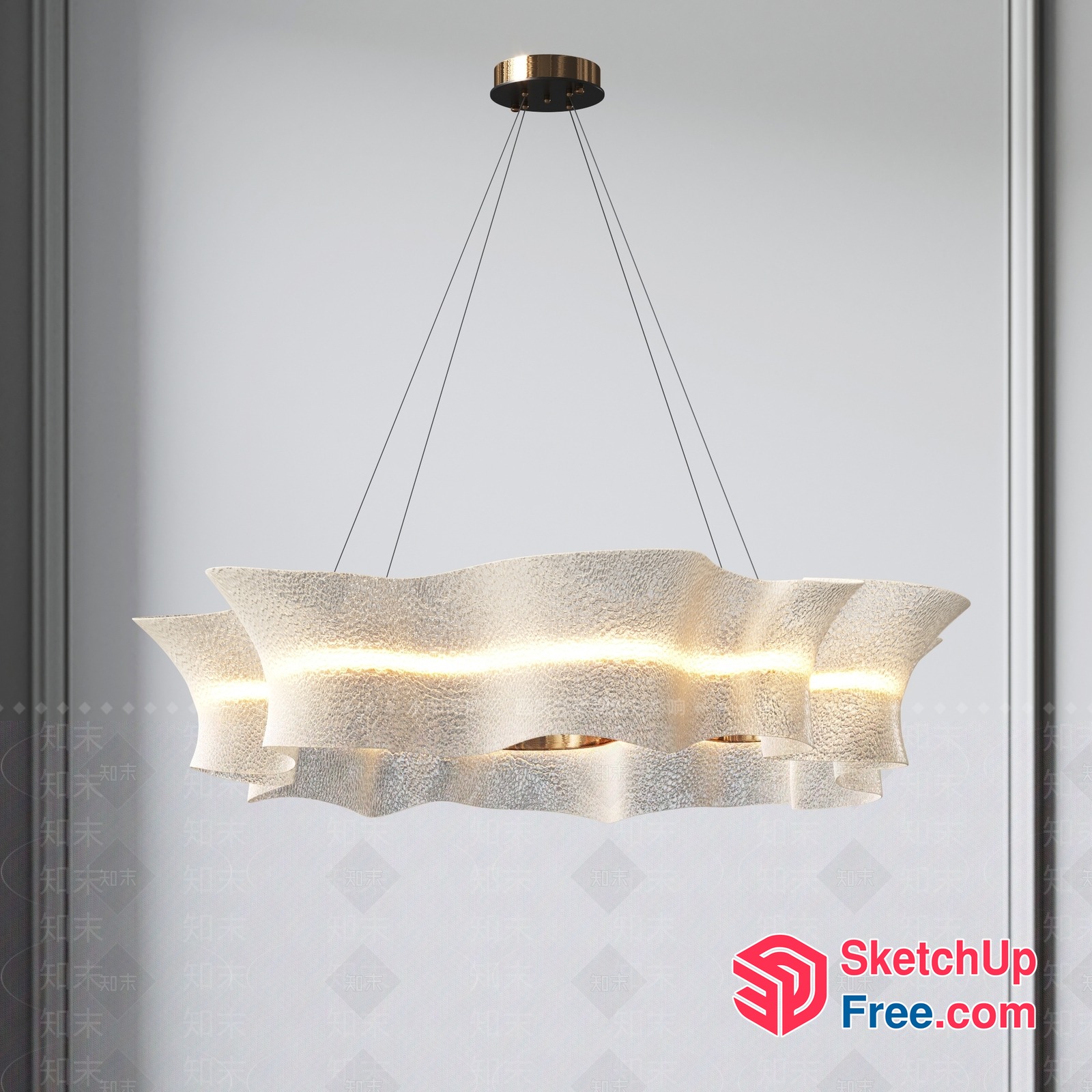 Elegant Suspended Lighting Fixture 3D SketchUp File