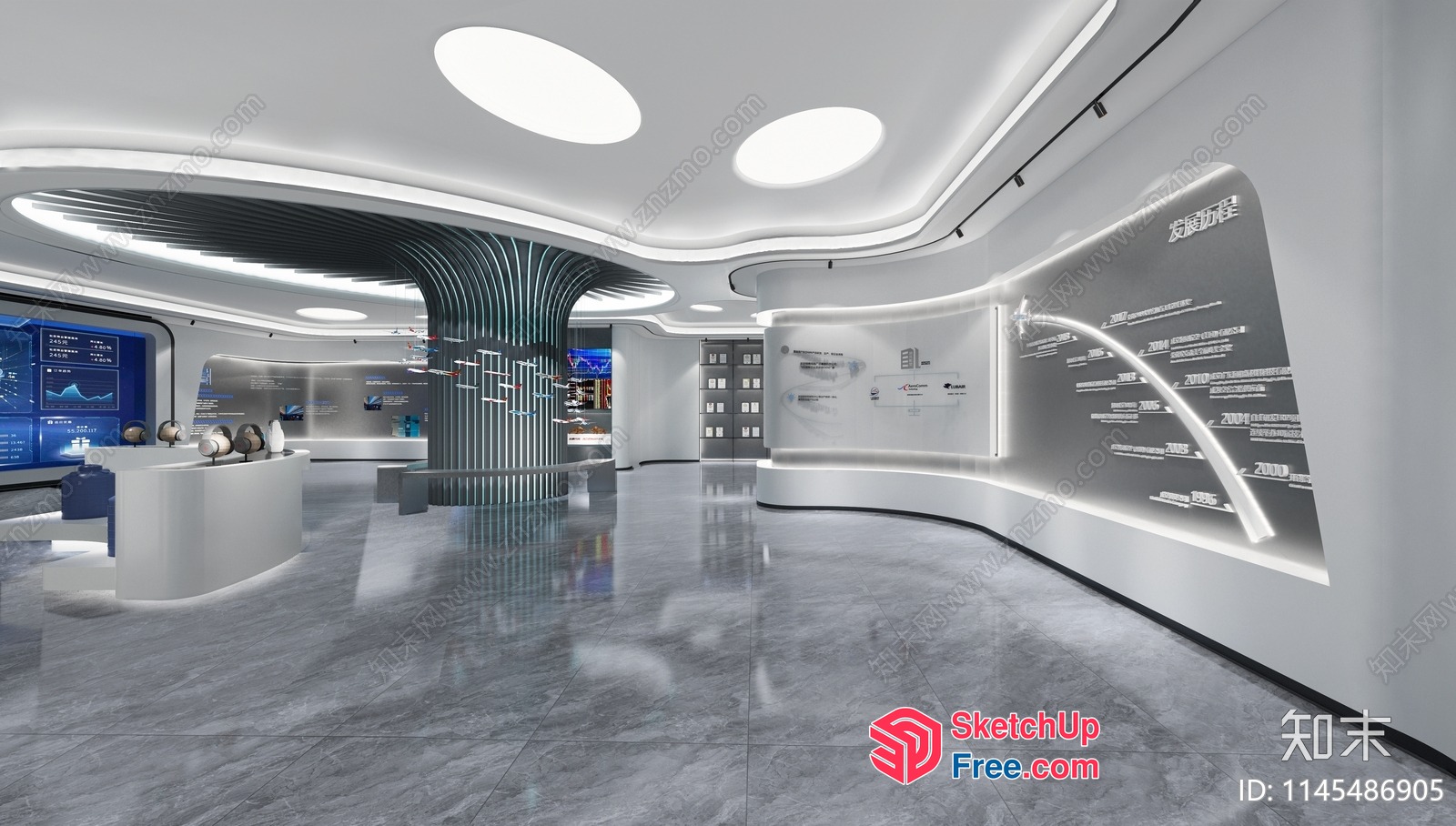 Modern Interior With Sleek Decor And Curved Lines 3D SketchUp File