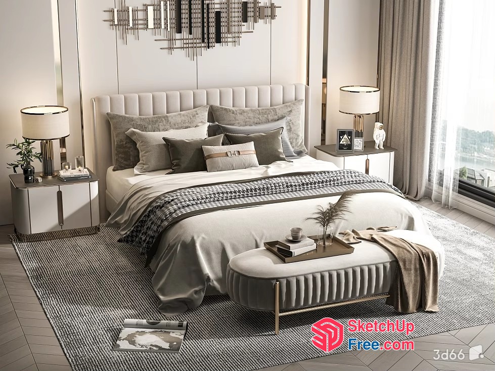 Modern Luxury Bedroom Decor 3D SketchUp File