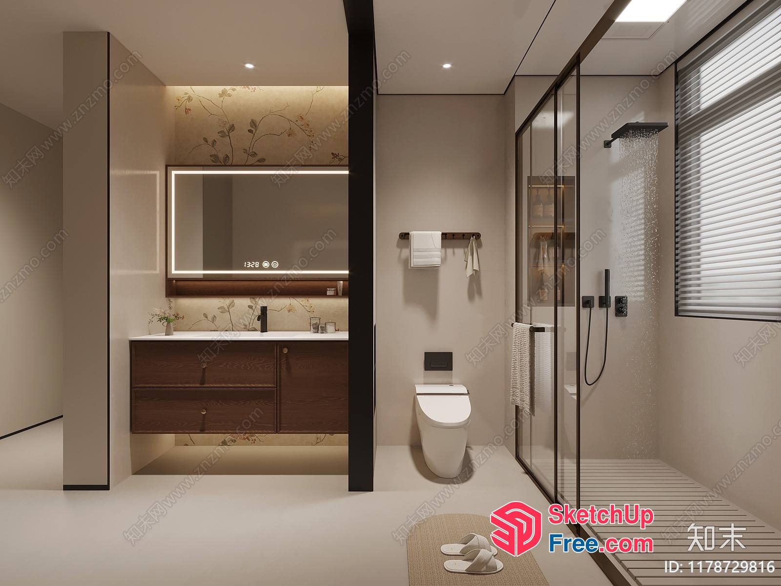 Modern Bathroom With Sleek Fixtures And Neutral Decor 3D SketchUp File