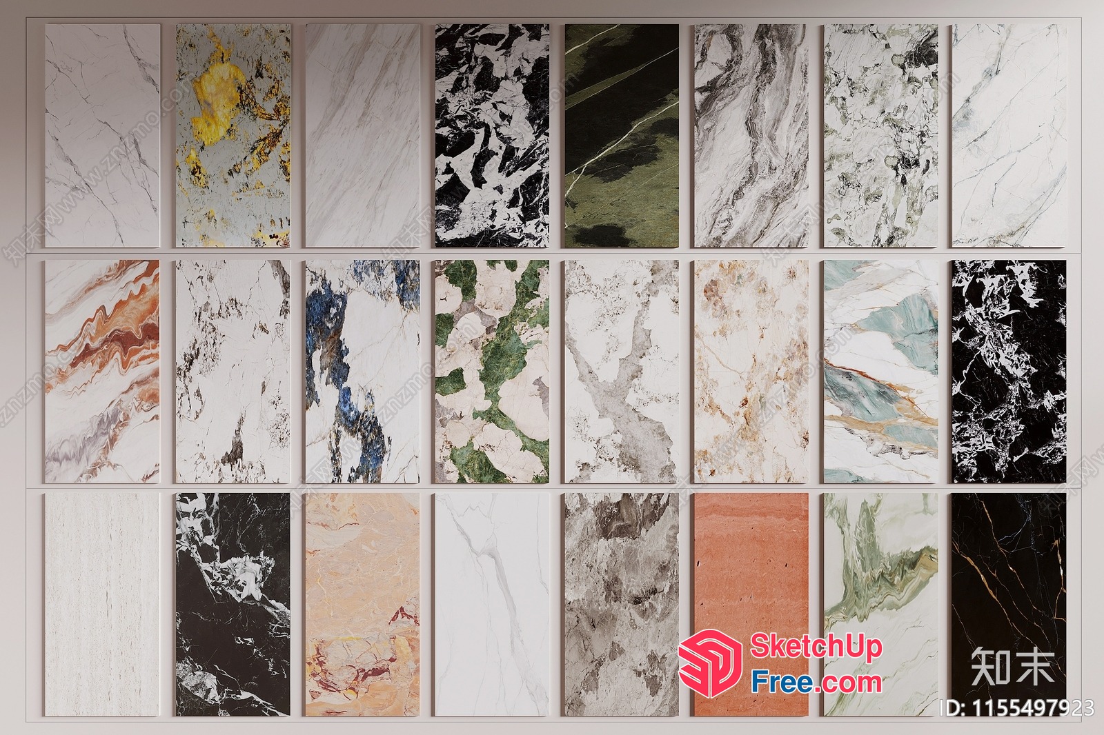 Marble Collection Of Various Patterns And Colors 3D SketchUp File