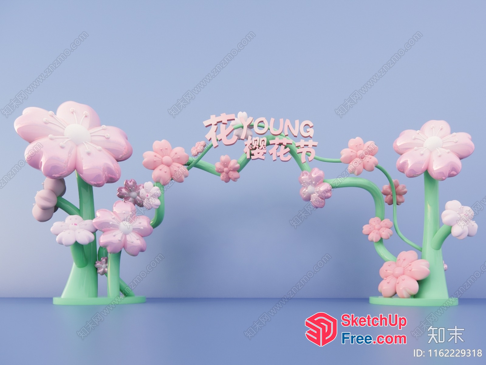 Japanese Inspired Floral Decor 3D SketchUp File