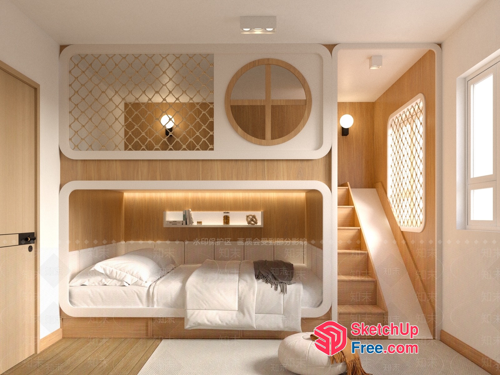 Minimalist Japanese Style Interior Design For A Cozy Homestay 3D SketchUp File