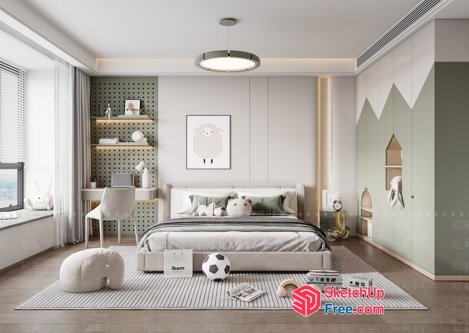 Minimalist Japanese Style Bedroom Interior 3D SketchUp File