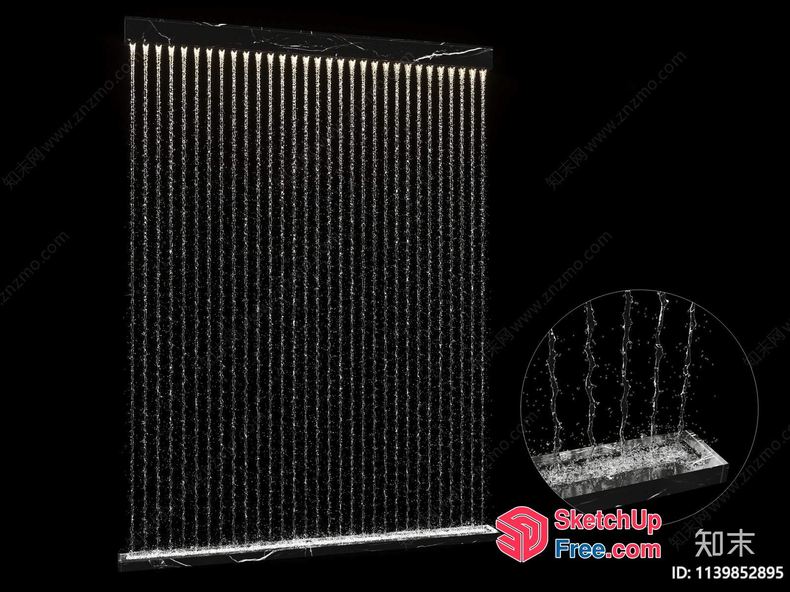 Waterfall Curtain Wall 3D SketchUp File