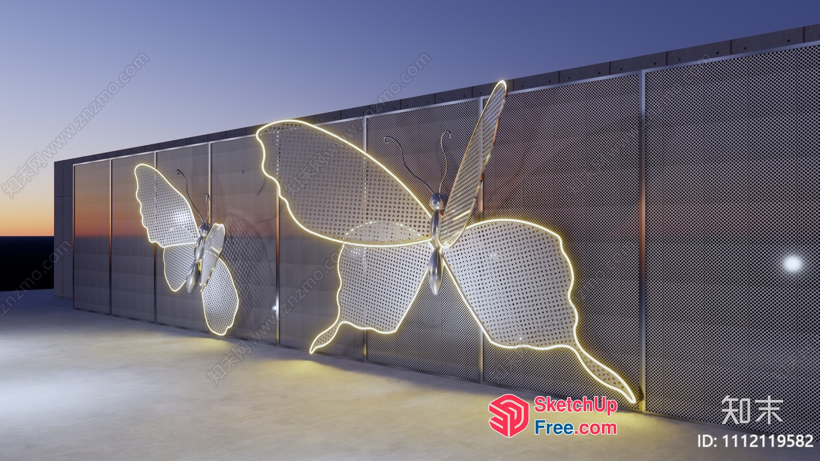 Butterfly Illuminated Wall Art 3D SketchUp File