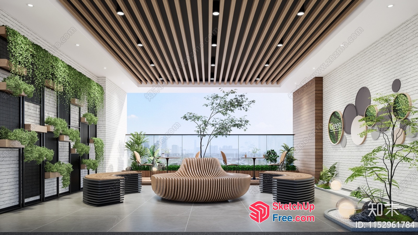 Modern Minimalist Interior With Natural Elements And Unique Furniture 3D SketchUp File