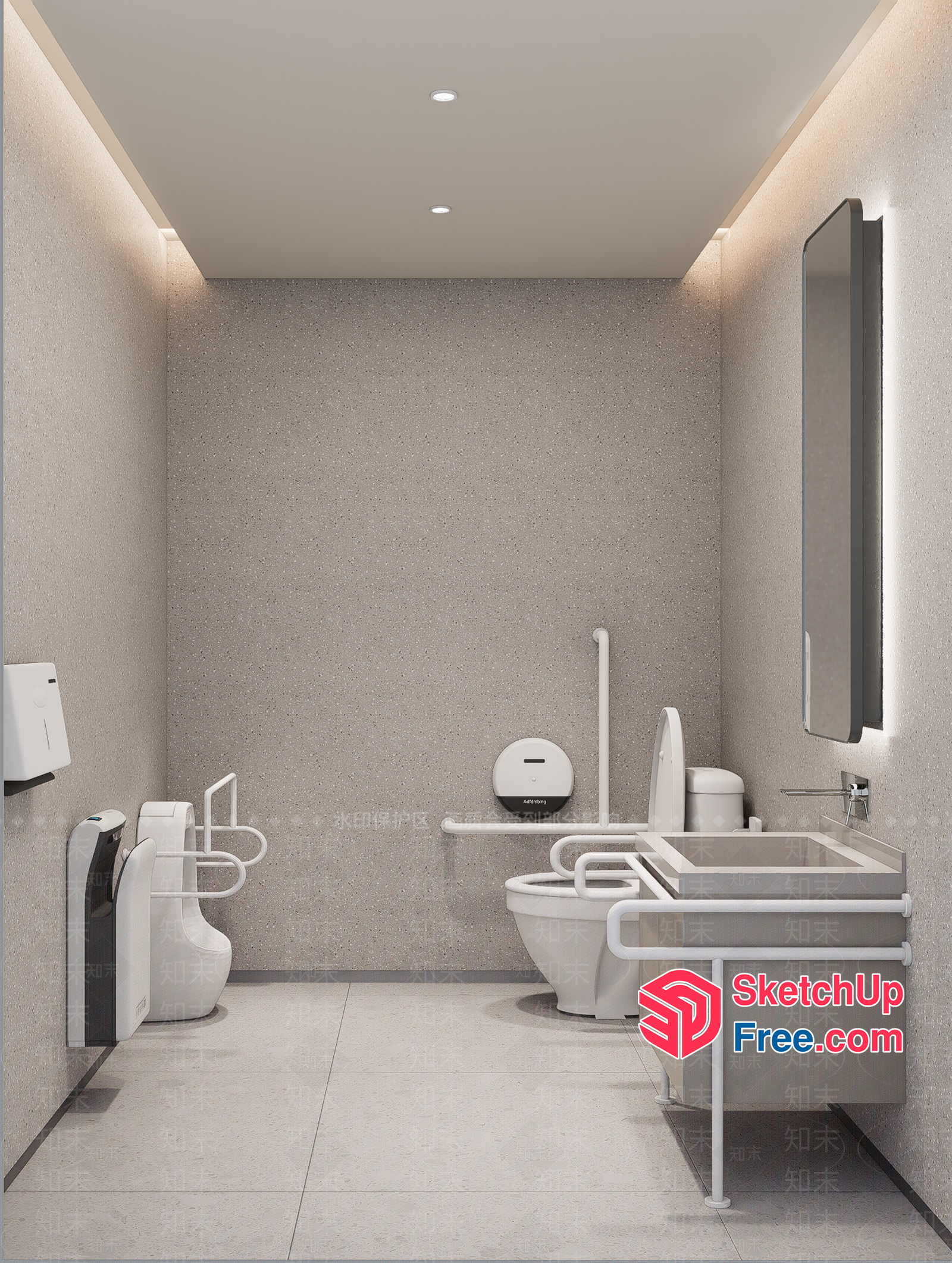 Modern Bathroom With Clean Lines And Neutral Colors 3D SketchUp File
