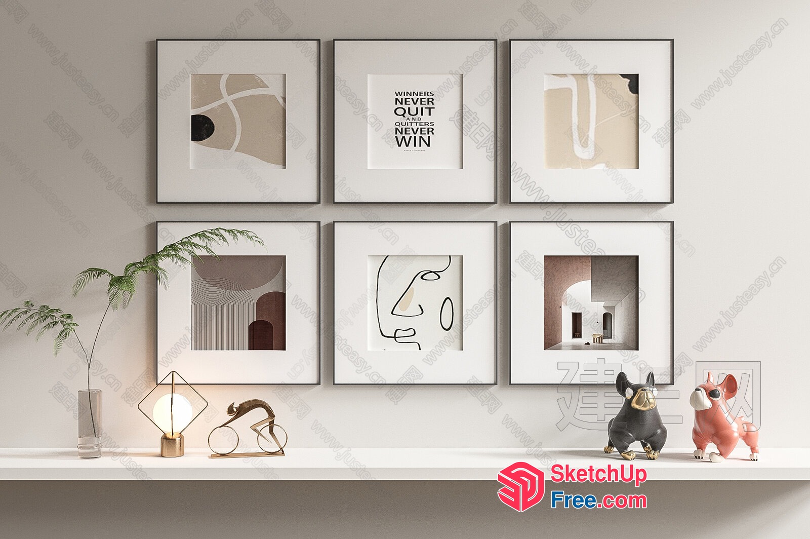 Minimalist Art Gallery Decor 3D SketchUp File