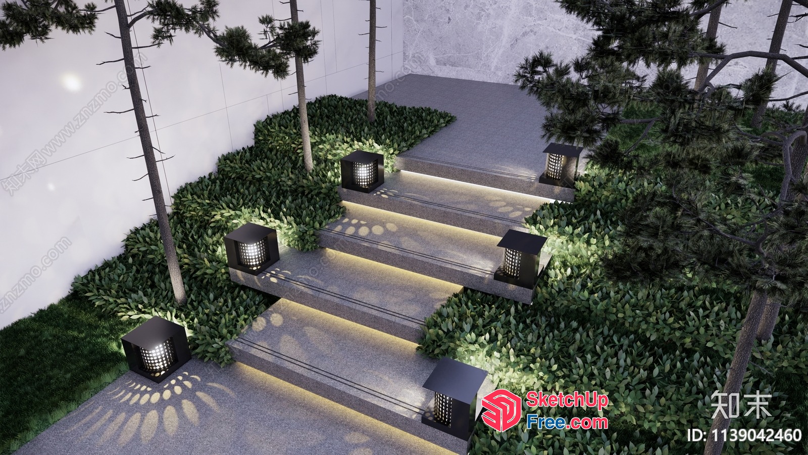 Modern Staircase With Ambient Lighting 3D SketchUp File