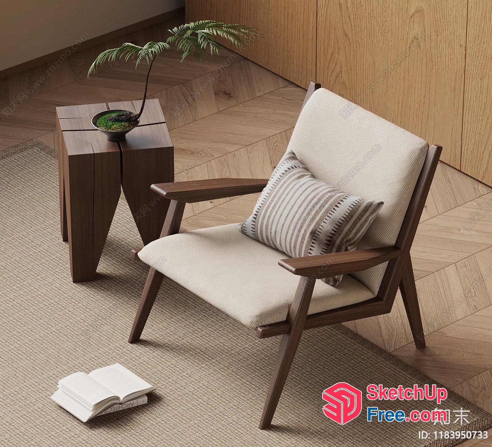 Minimalist Nordic Style Living Room Interior 3D SketchUp File