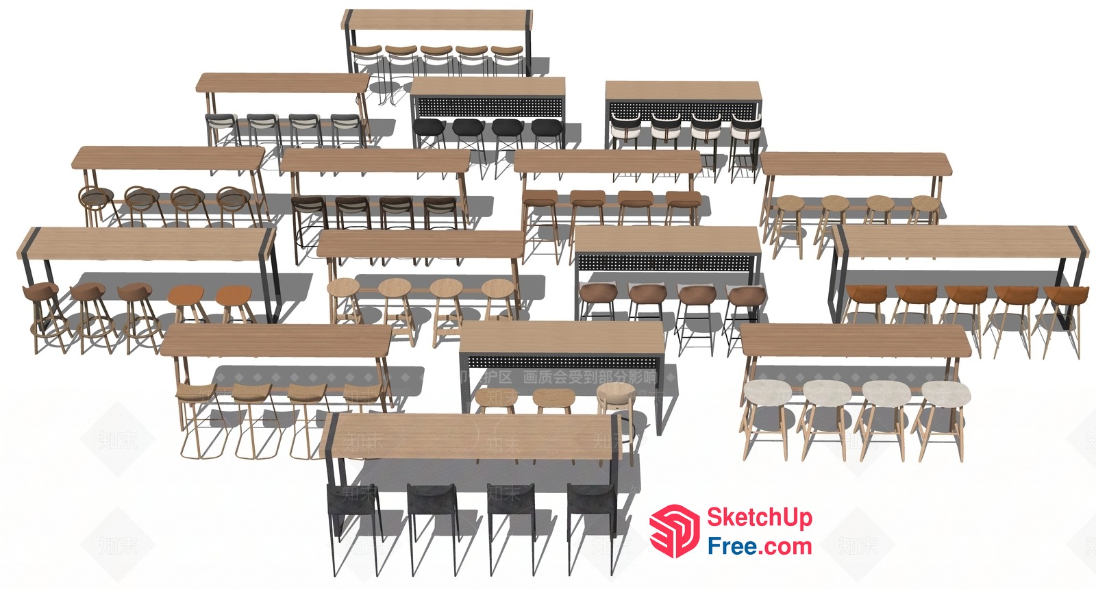 Modern Furniture Arrangement 3D SketchUp File